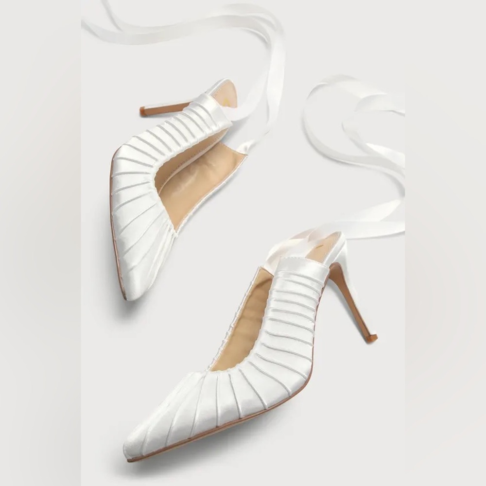 Lulus Satin Lace-up Pumps